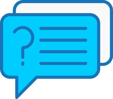 Soru Vektörü Doldurulmuş Mavi Simge