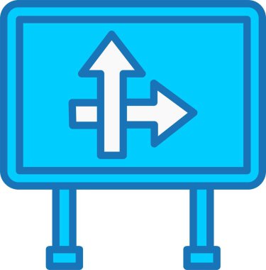 Mavi Simge Dolu Yol İşareti