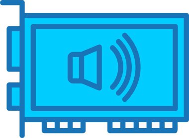 Ses Kartı Dolu Mavi Simge