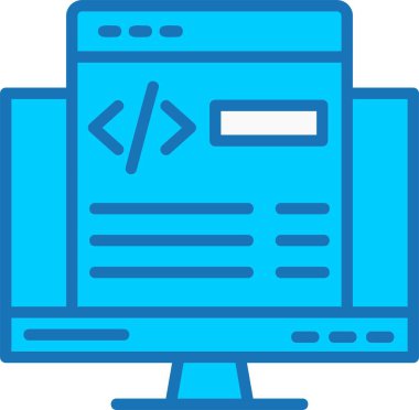 Mavi Simge Doldurulmuş Web Geliştirme