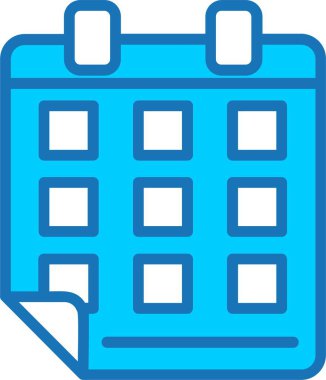 Mavi Simge Doldurulmuş Takvim