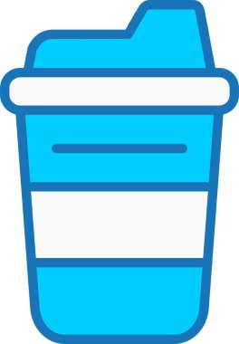 Kahve fincanı Mavi Simgeyle Dolu