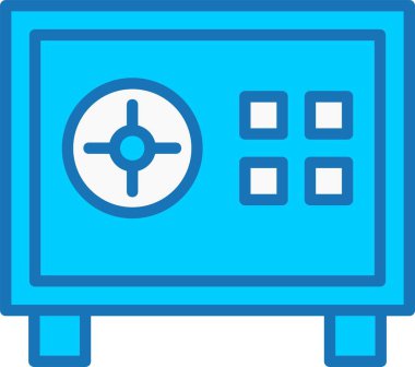 Mavi Simge Doldurulmuş Güvenli Kutu