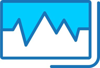 Ecg Okuması Dolu Mavi Simge