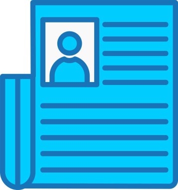 İçi Mavi Simge Dolu Gazete