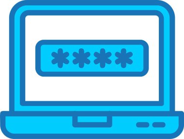 Mavi Simge Doldurulmuş Parola Vektör Satırı