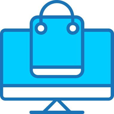 Çevrimiçi Alışveriş İçi Dolu Mavi Simge