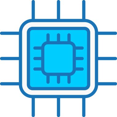 İşlemci Doldurulmuş Mavi Simge