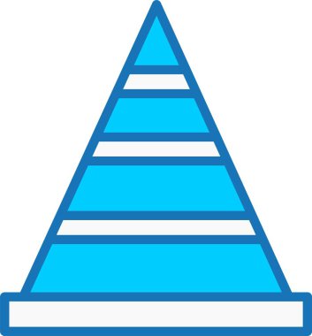 Mavi Simge Doldurulmuş piramit grafiği