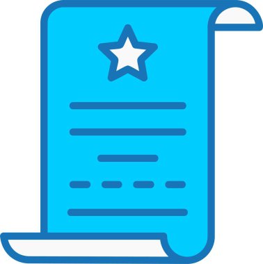 Mavi Simge Doldurulmuş Parşömen