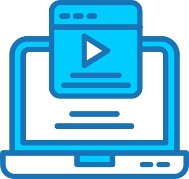 Mavi Simge Doldurulmuş Ortam Vektör Satırı