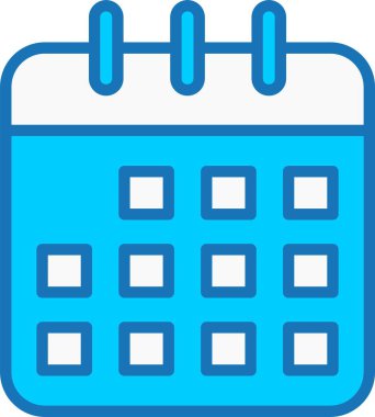 Takvim Doldurulmuş Mavi Simge