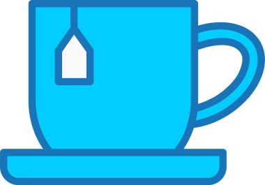 Çay Doldurulmuş Mavi Simge