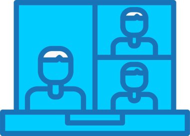 Çevrimiçi Sınıf Dolu Mavi Simge