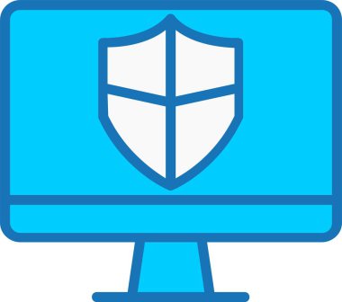 Bilgisayar Doldurulmuş Mavi Simge