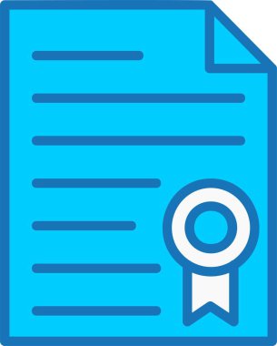 Sertifika Doldurulmuş Mavi Simge