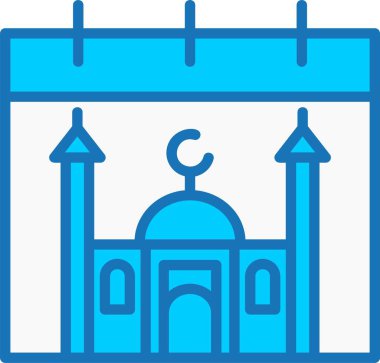 Mavi Simge Doldurulmuş Takvim