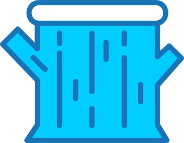 Ağaç Damgasıyla Dolu Mavi Simge