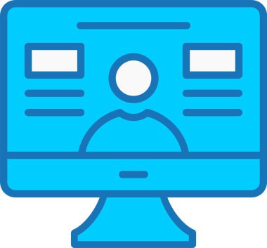 Mavi Simge Doldurulmuş Eğitim Vektörü