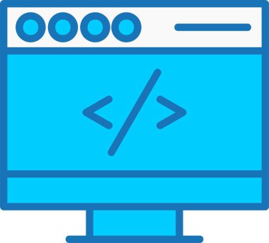 Kodlama Doldurulmuş Mavi Simge