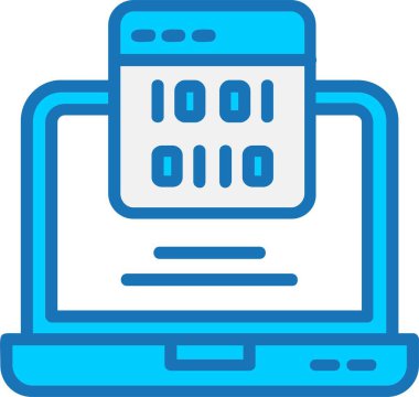 Mavi Simge Doldurulmuş Kodlama Vektör Satırı