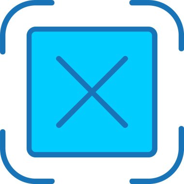 Çapraz Doldurulmuş Mavi Simge