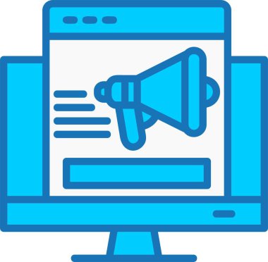 Dijital İşaretleme Dolu Mavi Simge