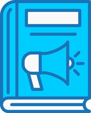 Mavi Simge Doldurulmuş Ses Defteri Vektörü