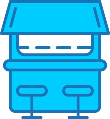 Plaj Çubuğu Mavi Simge Dolu