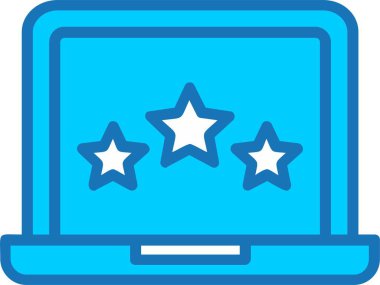 Laptop Doldurulmuş Mavi Simge