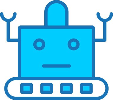 Robot Doldurulmuş Mavi Simge