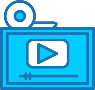 Mavi Simge Doldurulmuş Video Oynatıcı