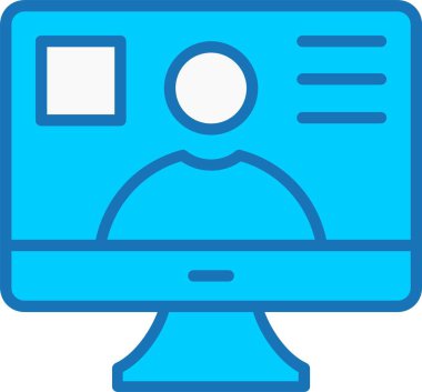 Özel Vektör Doldurulmuş Mavi Simge