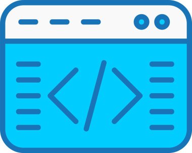 Kodlama Doldurulmuş Mavi Simge