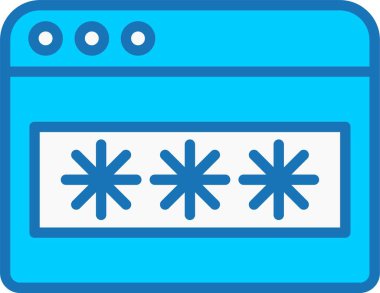 Parola Doldurulmuş Mavi Simge