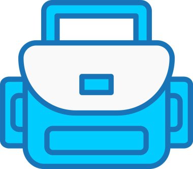 Mavi Simge Dolu Kamera Çantası