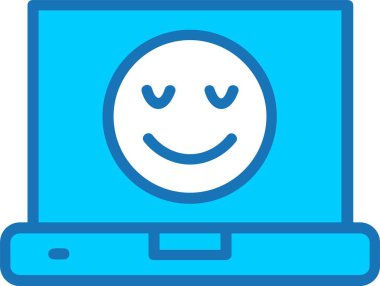 Gülümse Mavi Simge Dolu