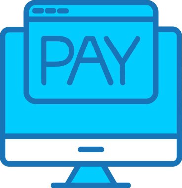 Çevrimiçi Ödeme Mavi Simge Dolduruldu