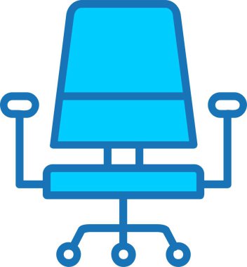 Ofis Sandalyesi Mavi Simgeyle Dolu