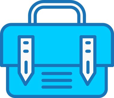 Mavi Simge Doldurulmuş İş Çantası