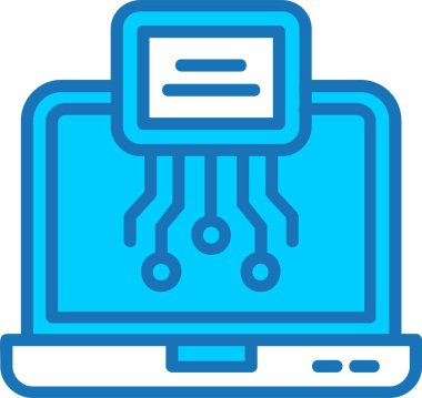 Mavi Simge Doldurulmuş Dijital Vektör Satırı