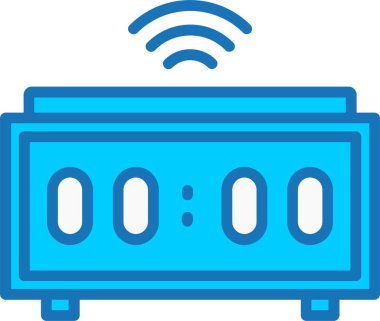 Dijital Saat Dolu Mavi Simge