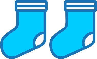 Mavi Simge Dolu Çoraplar