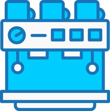 Espresso Makinesi Mavi Simgeyi Doldurdu