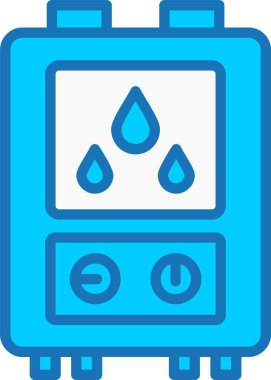 Mavi Simge Doldurulmuş Su Kazanı