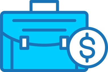 Mavi Simge Doldurulmuş Bavul