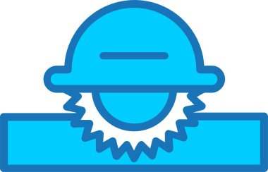 Mavi Simge Doldurulmuş Dairesel Testere