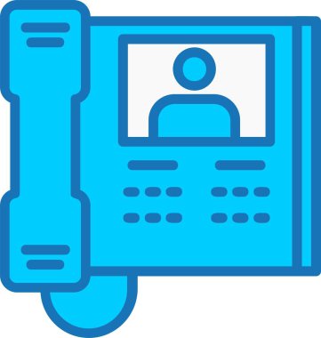 Mavi Simge Doldurulmuş Video Kapısı Telefonu