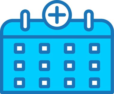 Mavi Simge Doldurulmuş Tıbbi Takvim