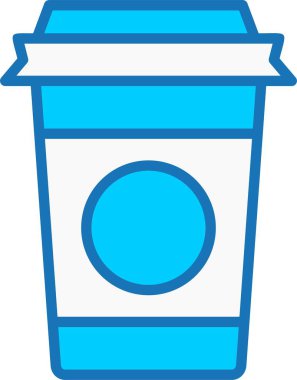 Mavi Simge Dolu Plastik Kupa